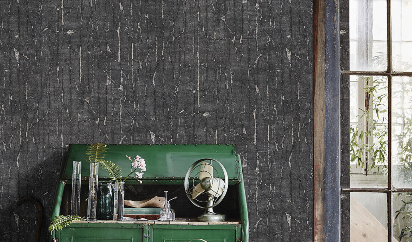 Orlando Silver Stripes - Dark Gray Wallpaper