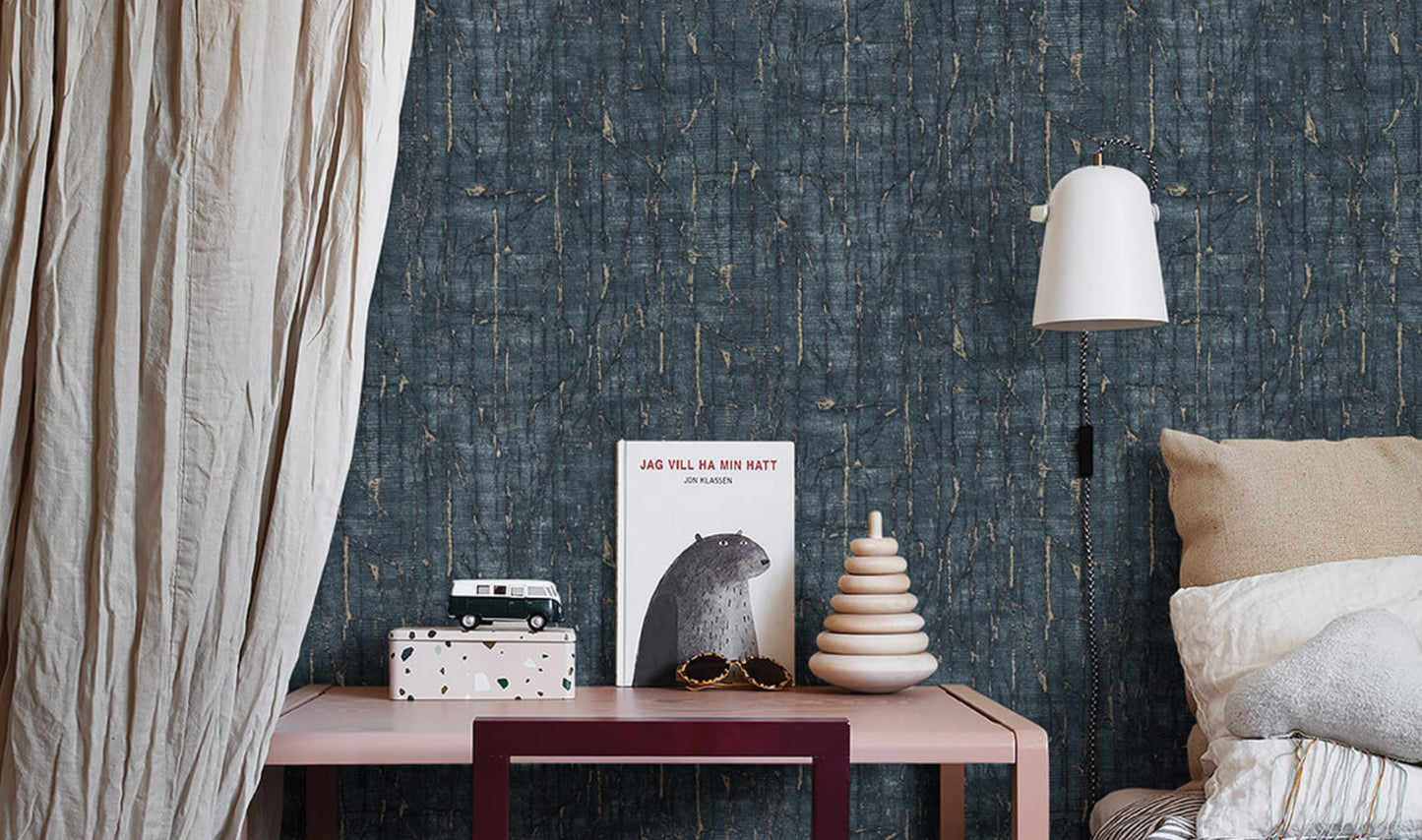 Orlando Silver Stripes - Petrol Green Wallpaper