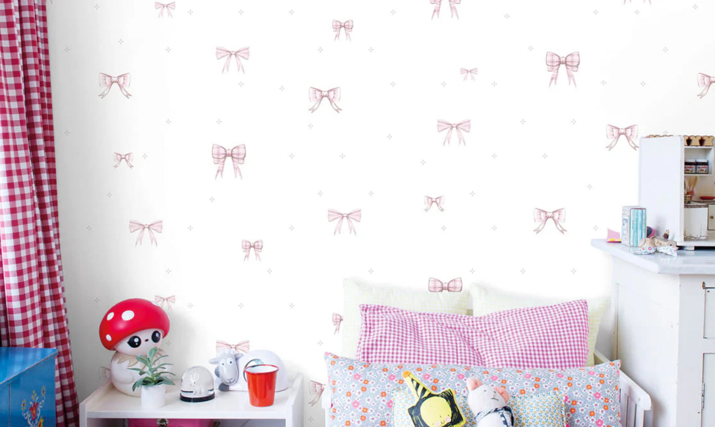 Junior Pink Ribbons Wallpaper
