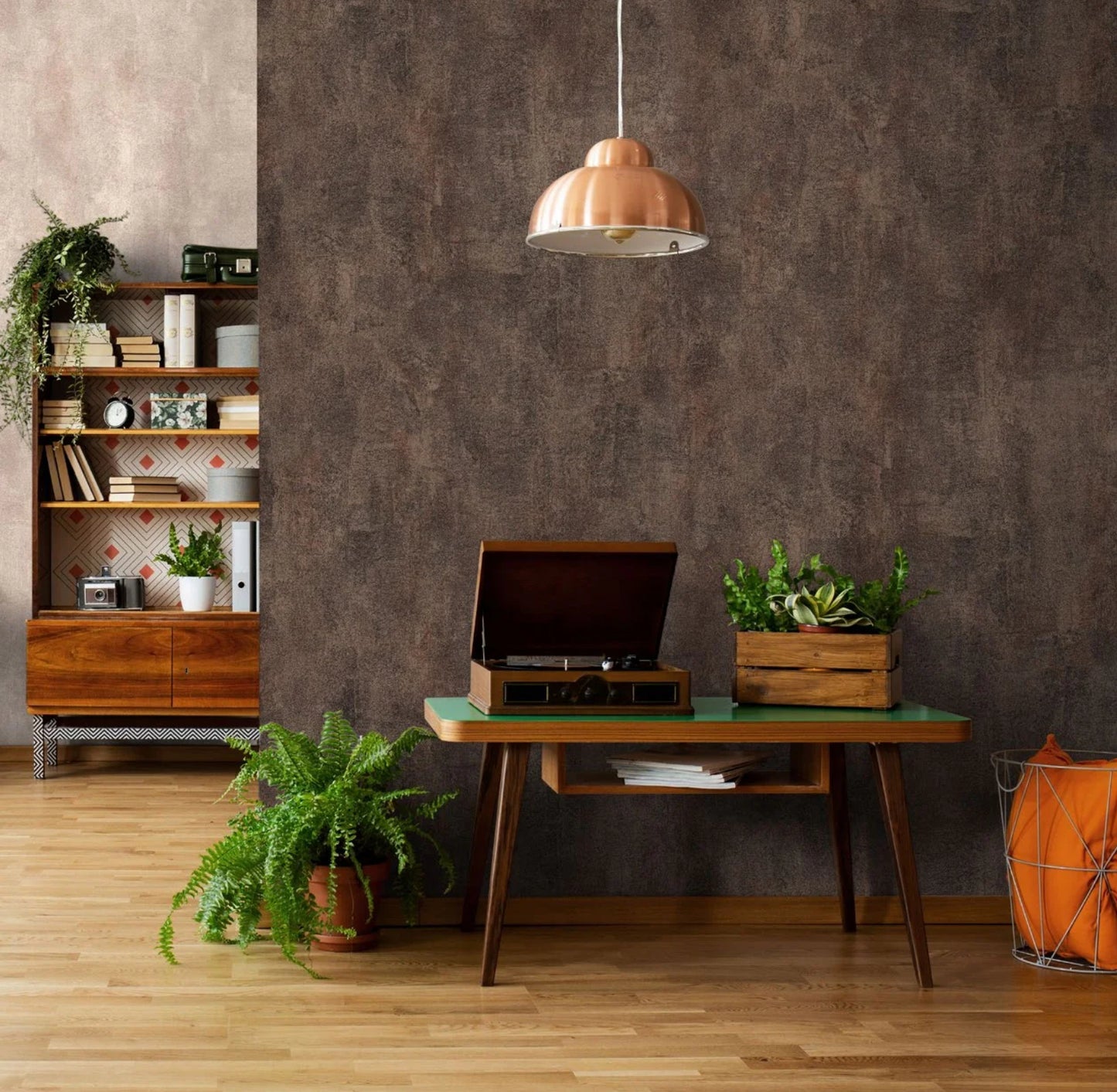 Salda Stone Texture - Dark & Light Brown Wallpaper