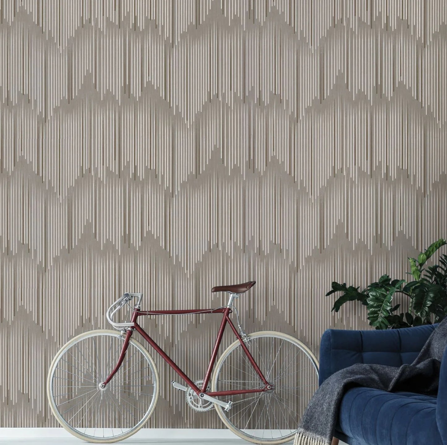 Odessa Striped - Vison, Cream & Gold Wallpaper