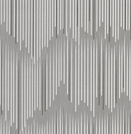 Odessa Striped - Dark Gray & Silver Wallpaper
