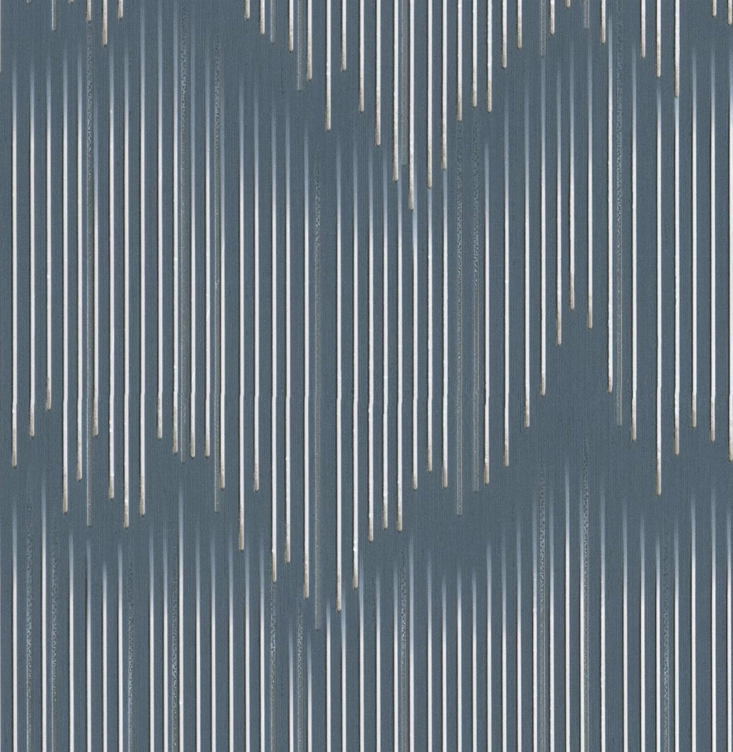 Odessa Striped - Blue, Cream & Silver Wallpaper