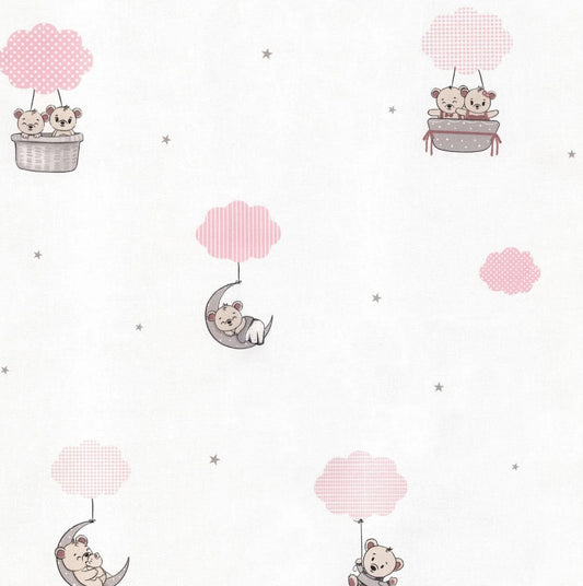 Junior Pink Clouds & Sleeping Bear Wallpaper