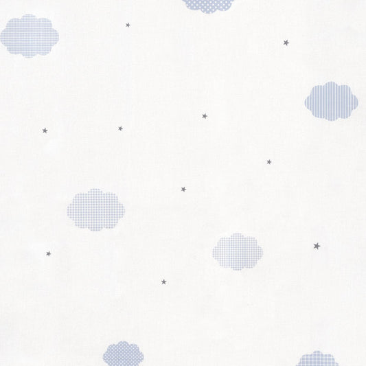 Junior Blue Clouds & Stars Wallpaper