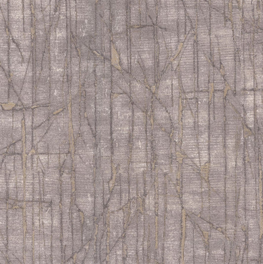 Orlando Gold Stripes - Vison Wallpaper
