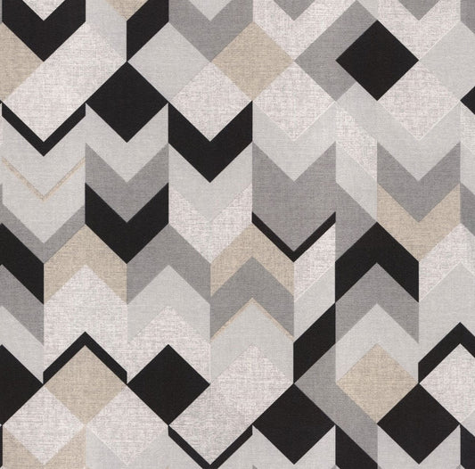 Maki Geometric - Gray & Silver Wallpaper